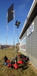 Lighting equipment next to building